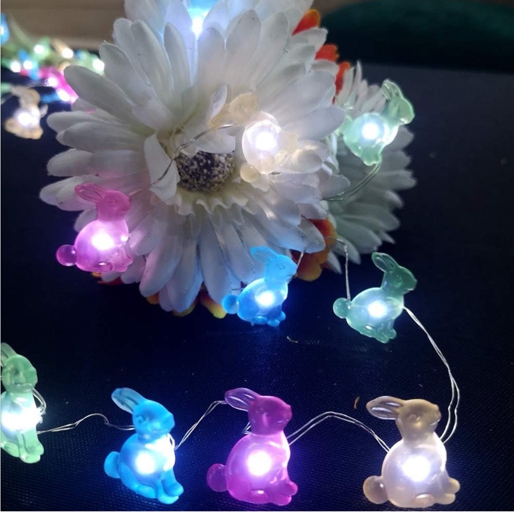 NIB Easter Decorations Rabbit String Lights, - Picture 5 of 7